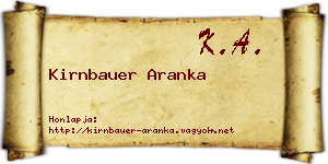 Kirnbauer Aranka névjegykártya