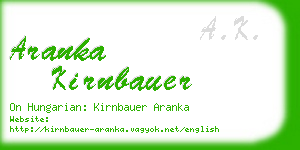 aranka kirnbauer business card